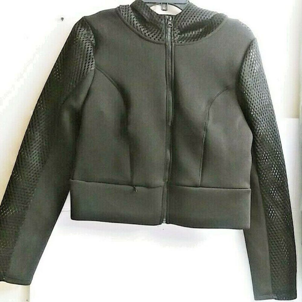90 DEGREE By Reflex Women’s Hooded BLACK Full Zip Jacket Style